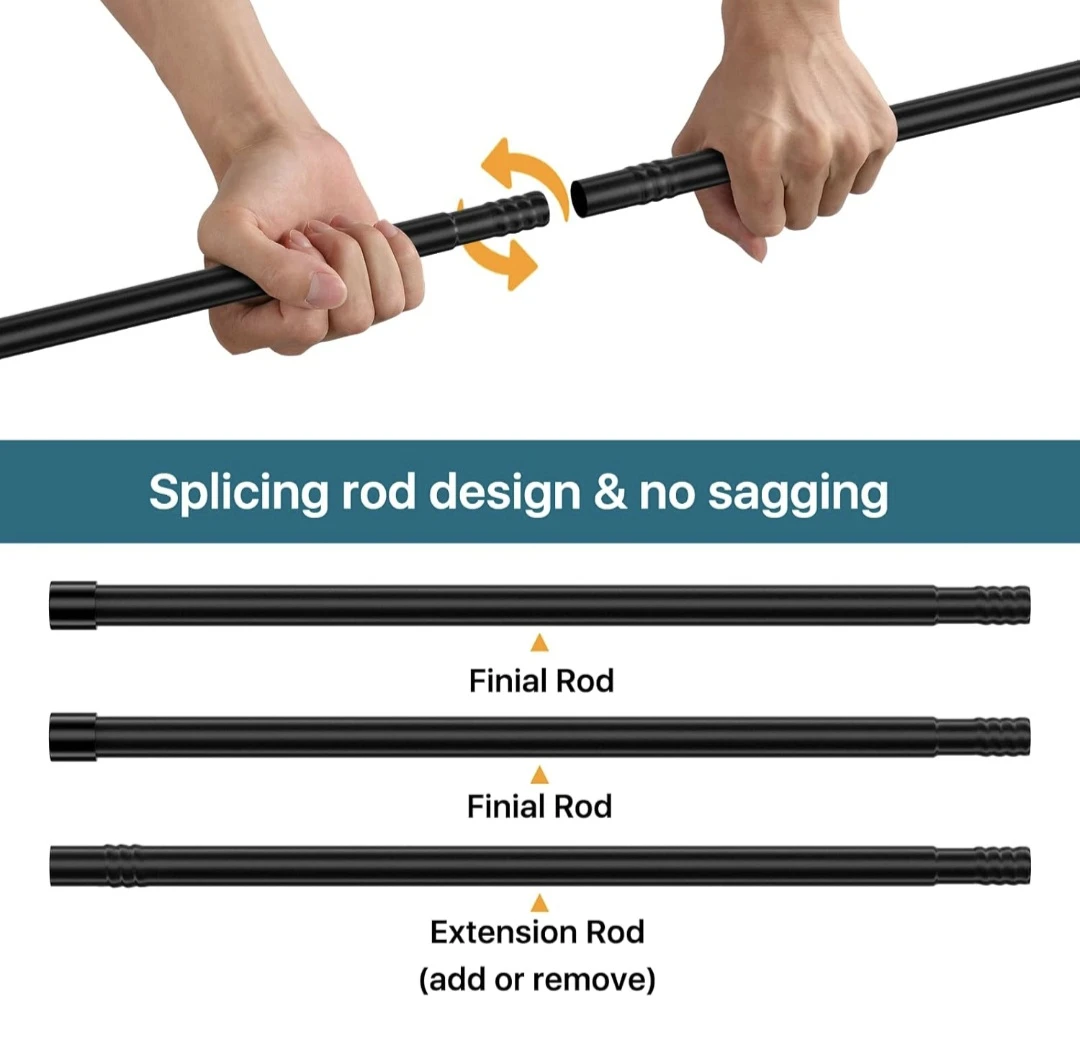 2 Pack Curtain Rods with choice of brackets  Extendable - photo 5