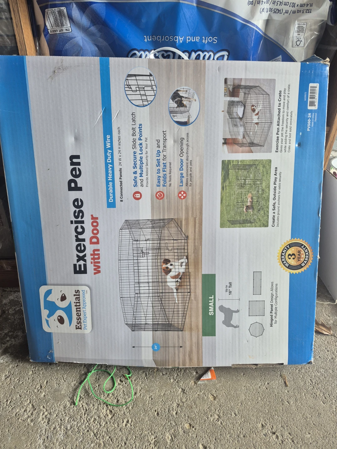 Essentials Pet Exercise Pen with Door, Small - photo 2