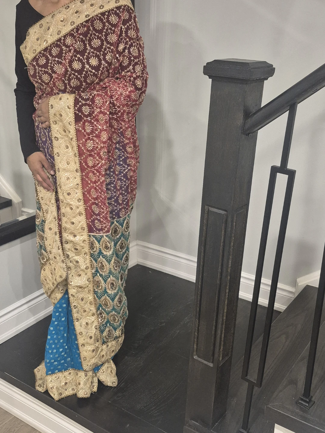 Embroidered Saree with Blouse Piece - photo 2