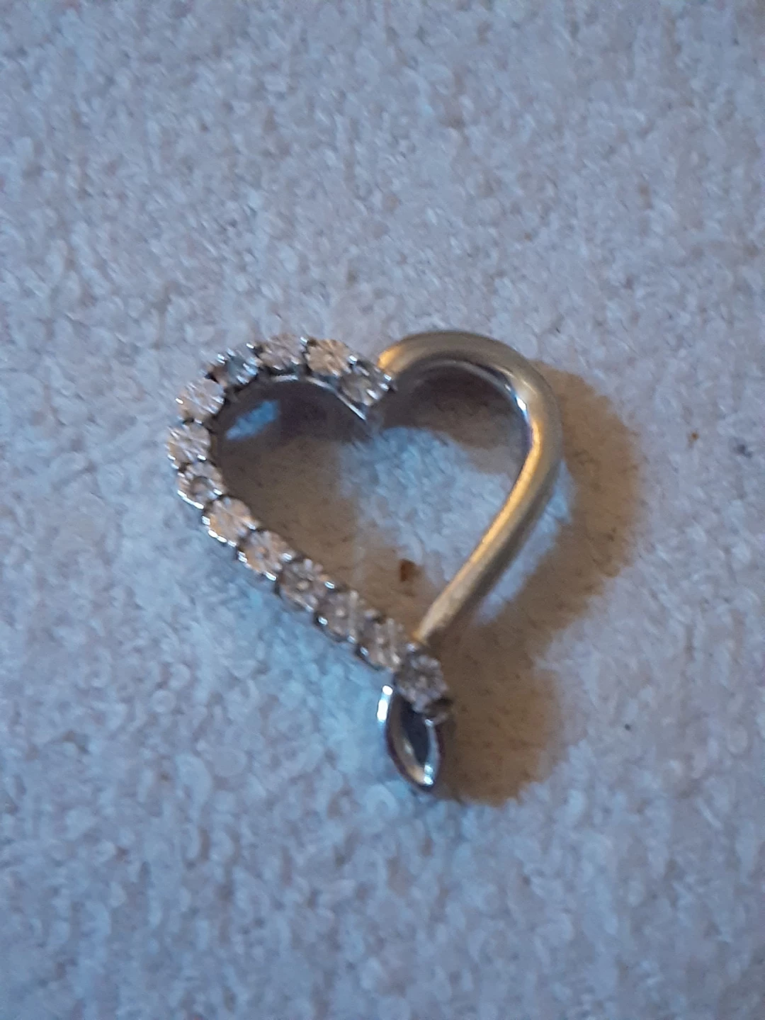 Sterling Silver Heart Pendant with Stones