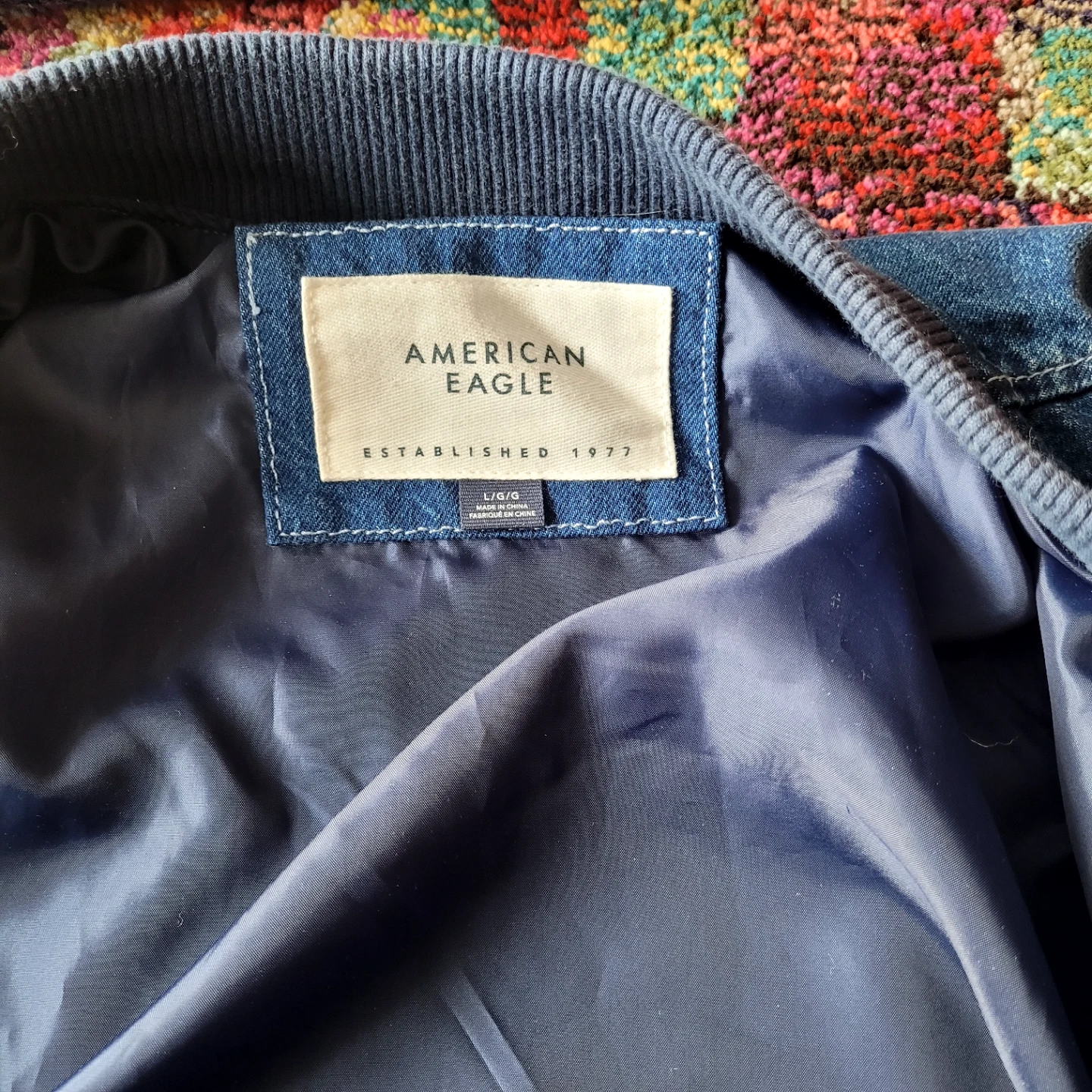 American Eagle Denim Bomber Jacket L/G