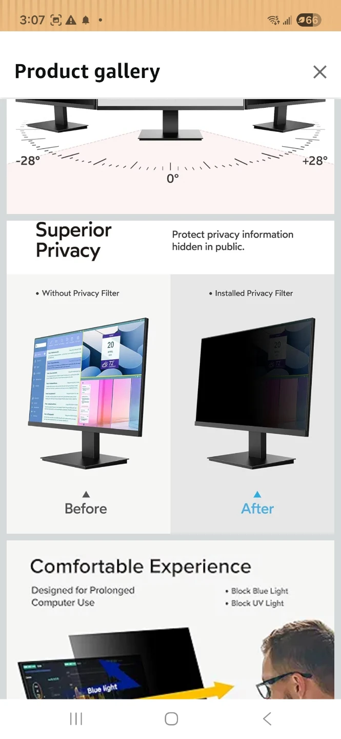 23.8" 16:9 Privacy Screen Protector for monitor (2 Pack) - photo 3