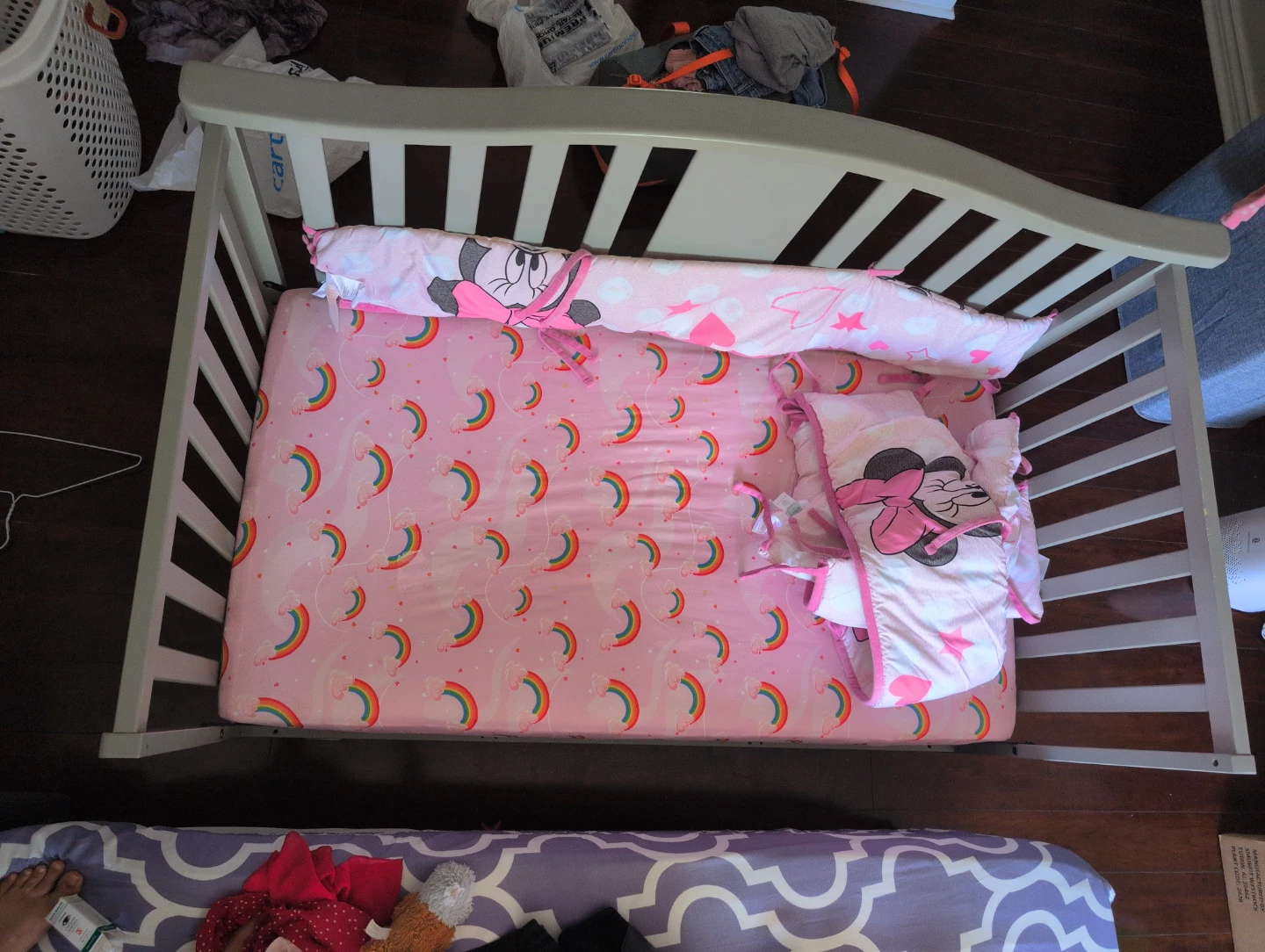 Baby Crib with Minnie Mouse Bedding