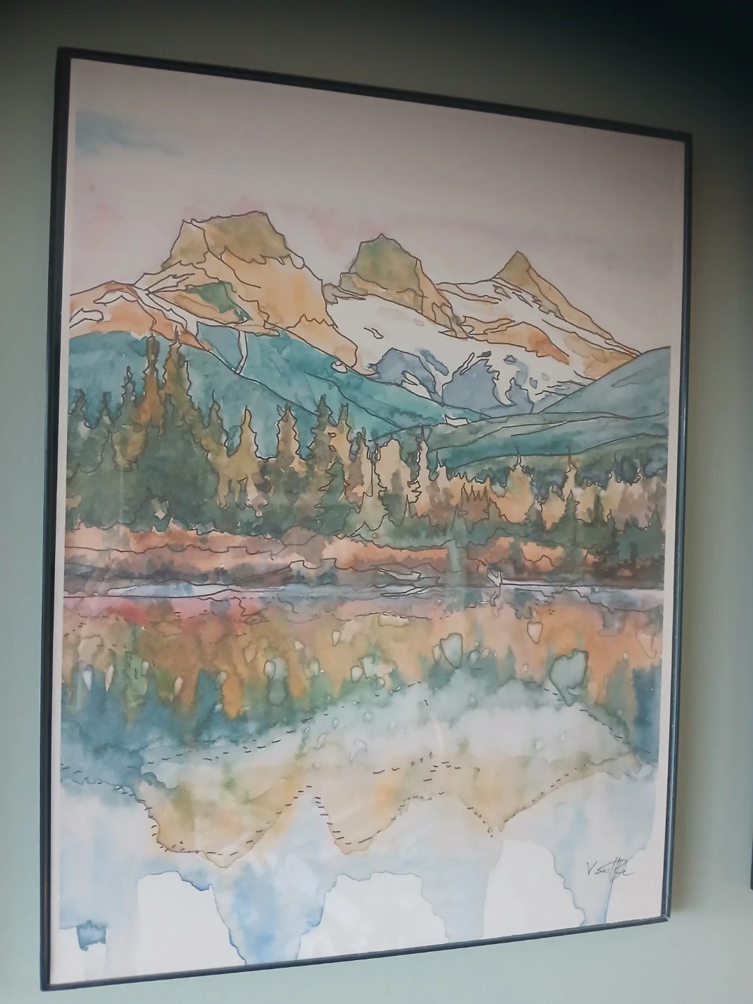 Set of 3 Framed Watercolour Landscape Art Prints - photo 3