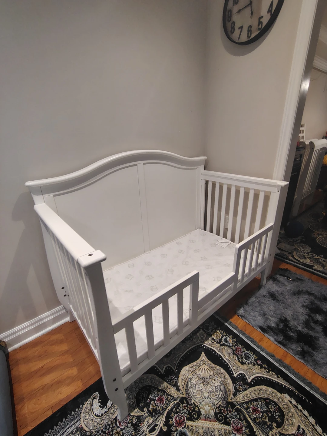 White Toddler Bed with Guardrails - photo 2