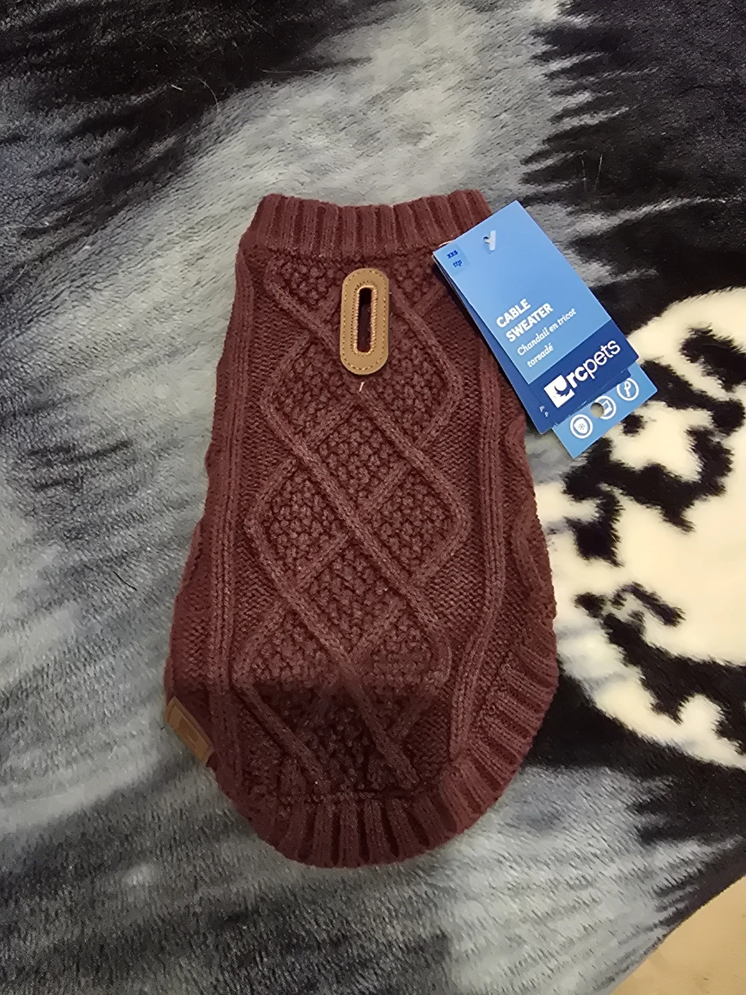 RCPets Cable Dog Sweater - Maroon