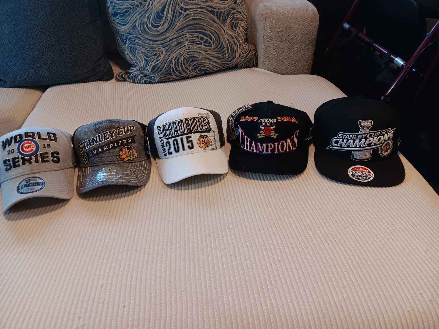 Chicago Sports Champions Hats - Cubs, Bulls, Blackhawks