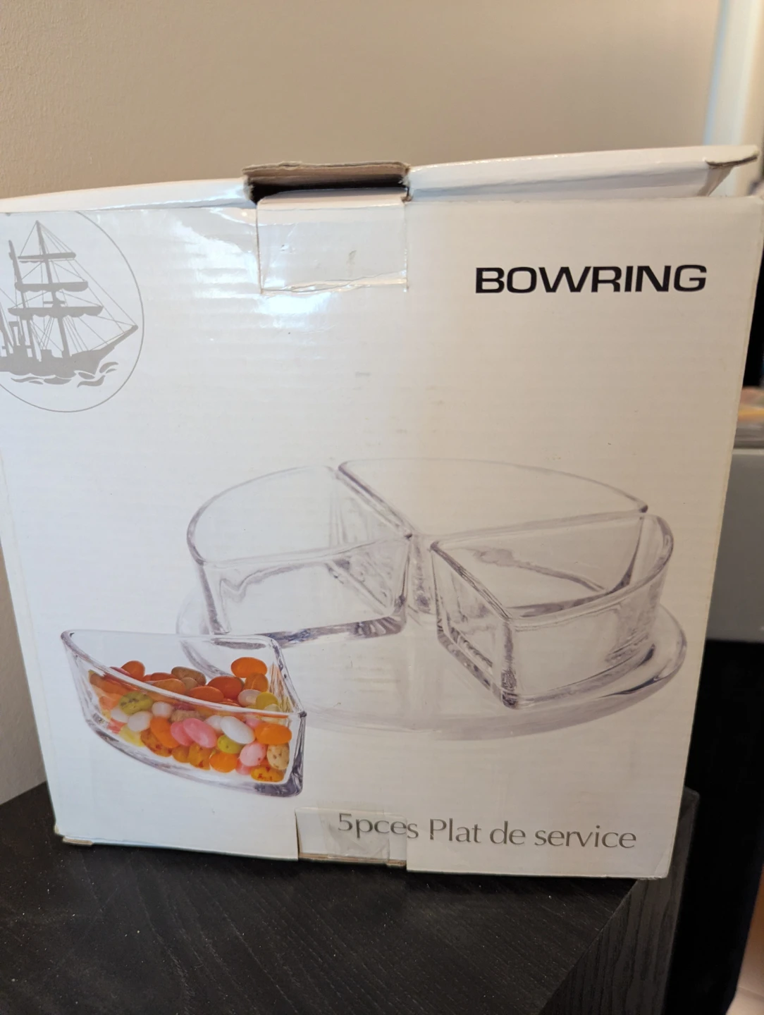 Bowring 5-Piece Glass Serving Platter Set
