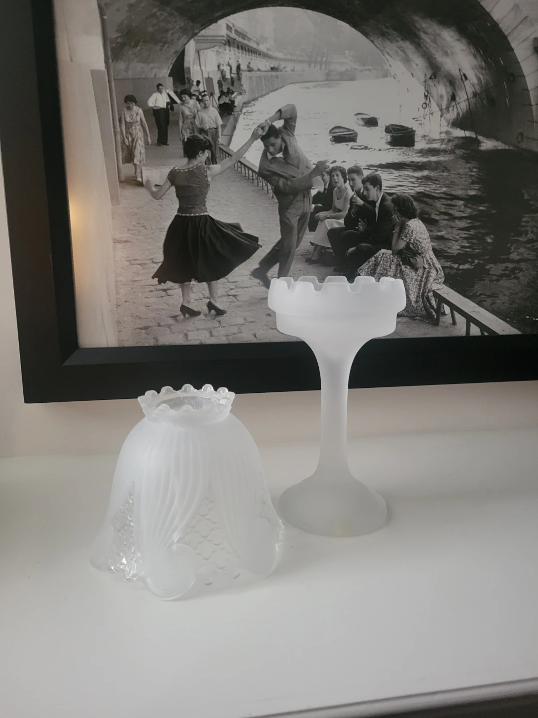 Retired Claremont Frosted Glass Lamp Shade & Base. Fairy Light - photo 2