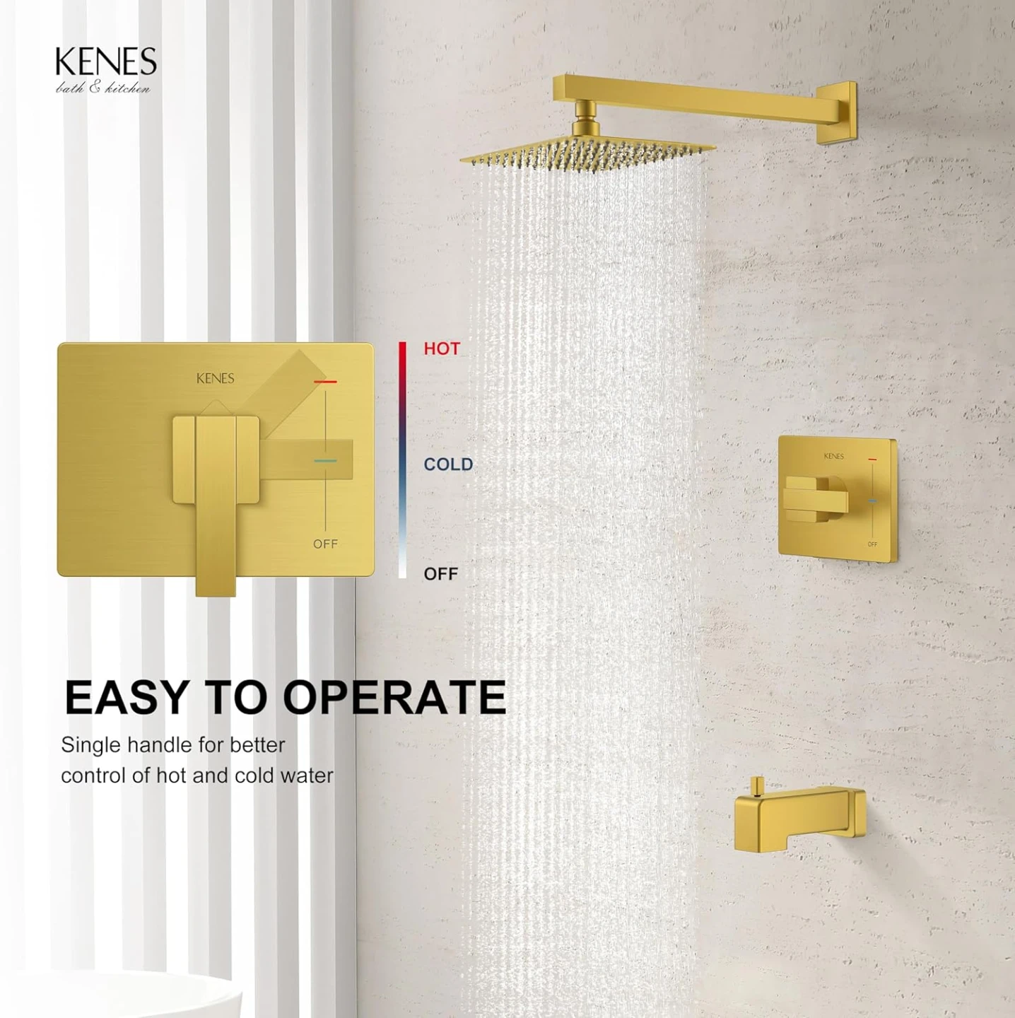 Brand New Gold Rainfall Shower Tub Kit For Sale - photo 5