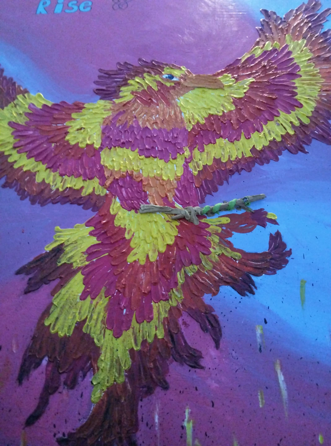 Handmade Phoenix Painting "I'll Always Rise" - photo 2