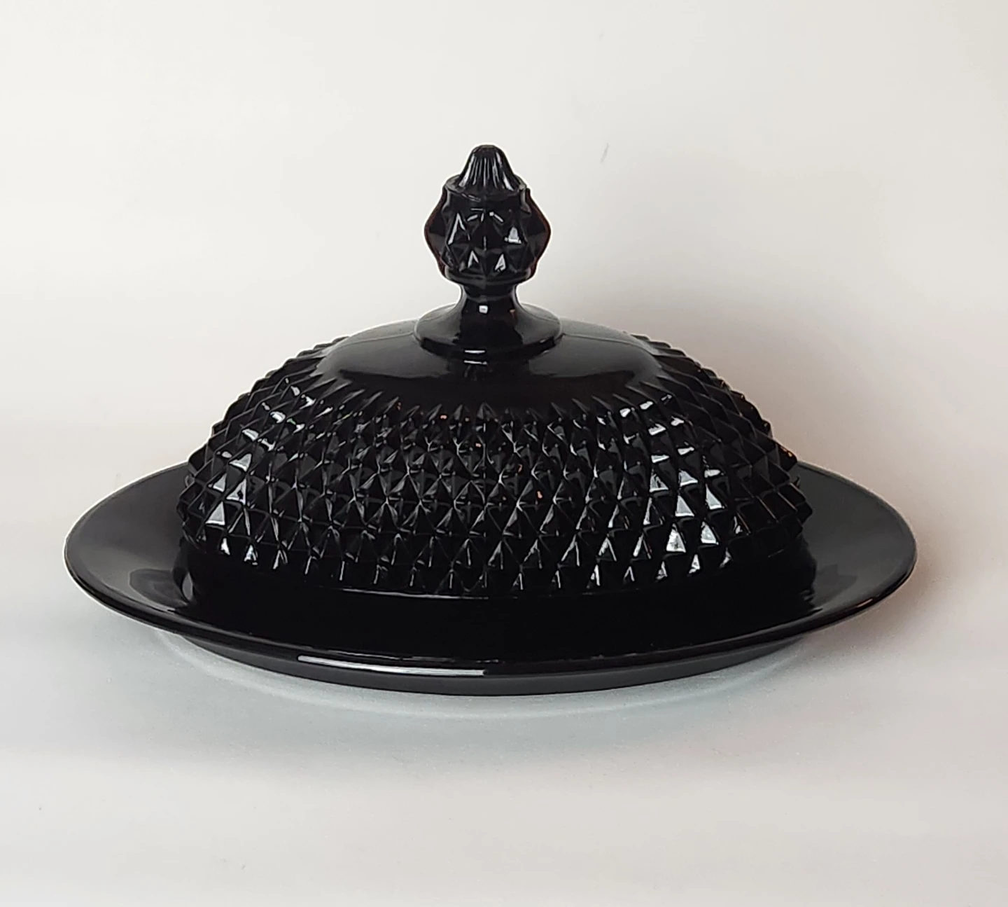 Tiara Exclusive Black Diamond Point Butter Dish w/Lid