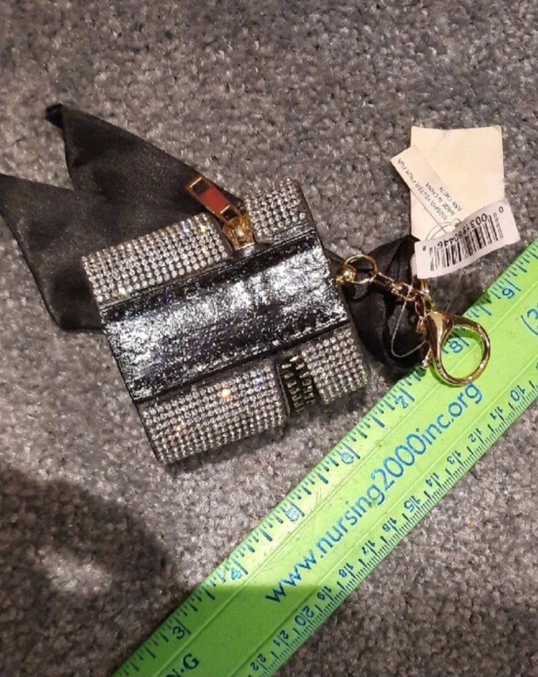 Sparkly Rhinestone Zipper Pouch Keychain airbus air buds - photo 3