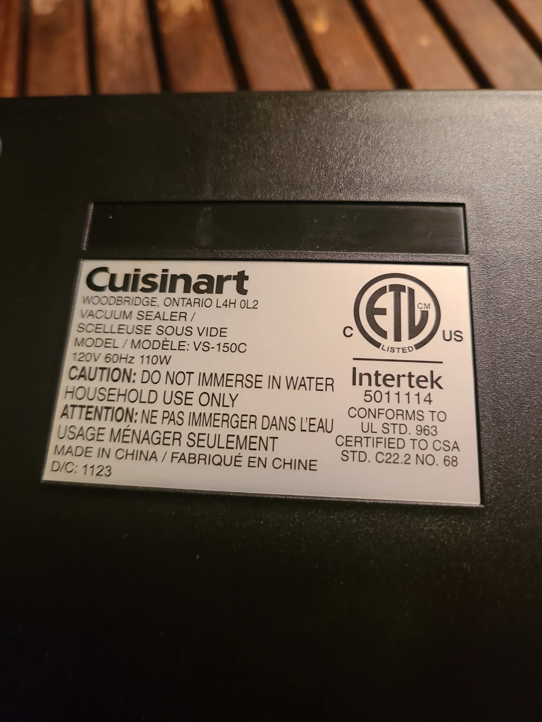 Cuisinart VS-150C Vacuum Sealer - photo 3