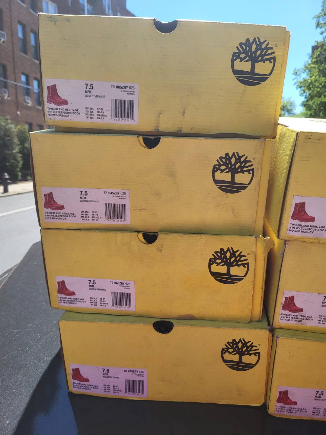 10 box Timberland Heritage Waterproof Boots - Red - Size 7.5 - photo 2