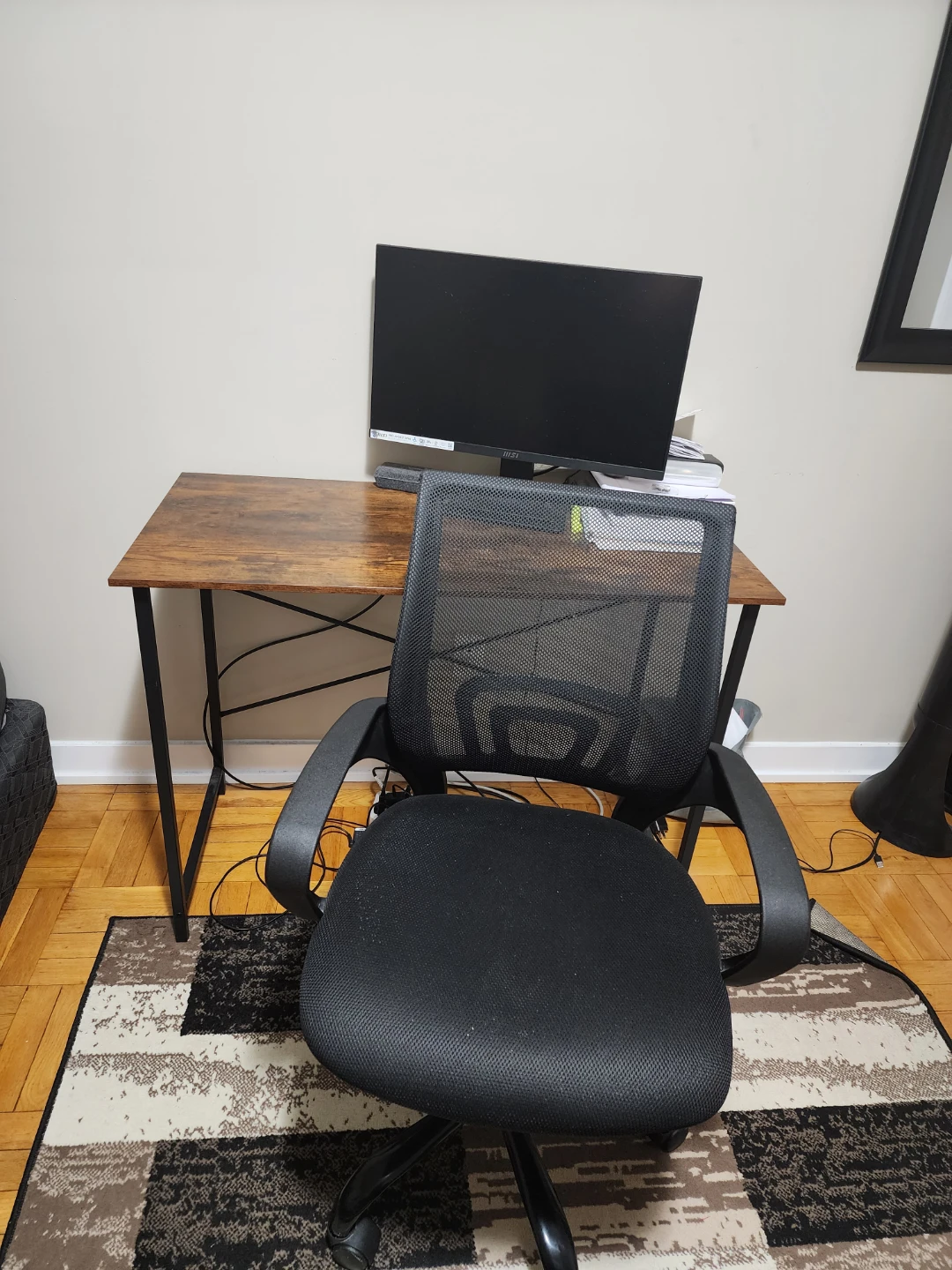 Wooden Top Desk and Swivel Chair