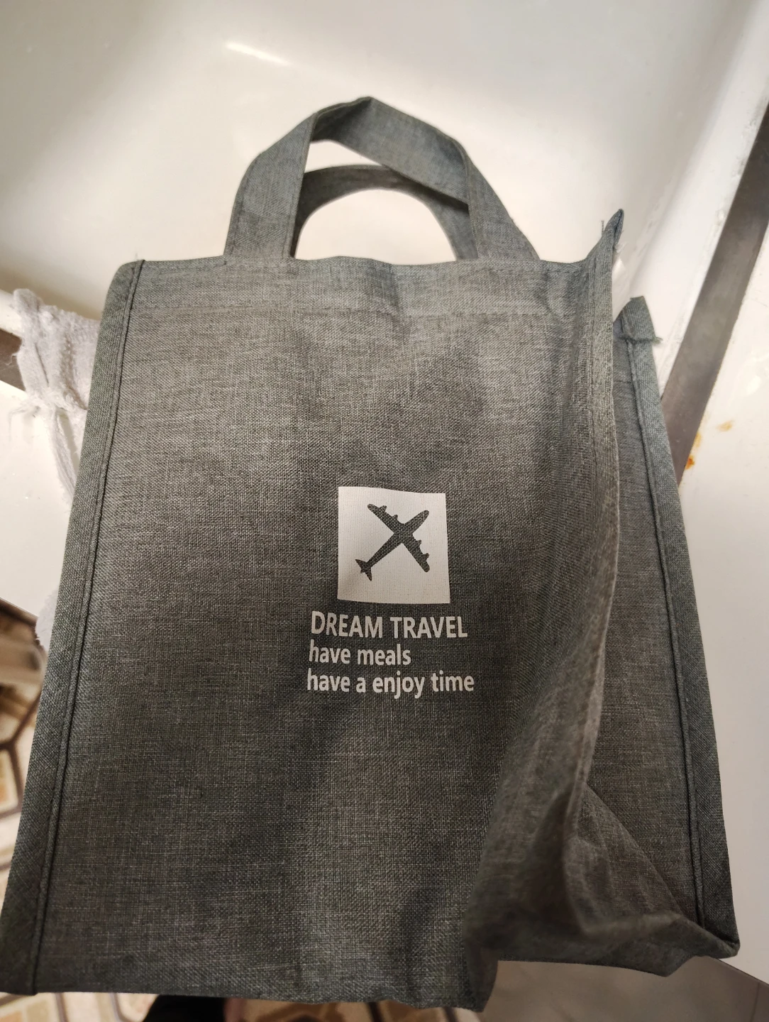 Grey Insulated Lunch Bag