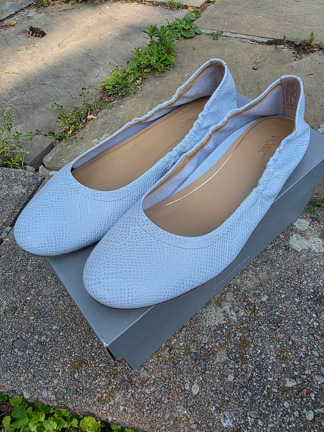 Vionic Blue Snake Print Ballet Flats Size 10