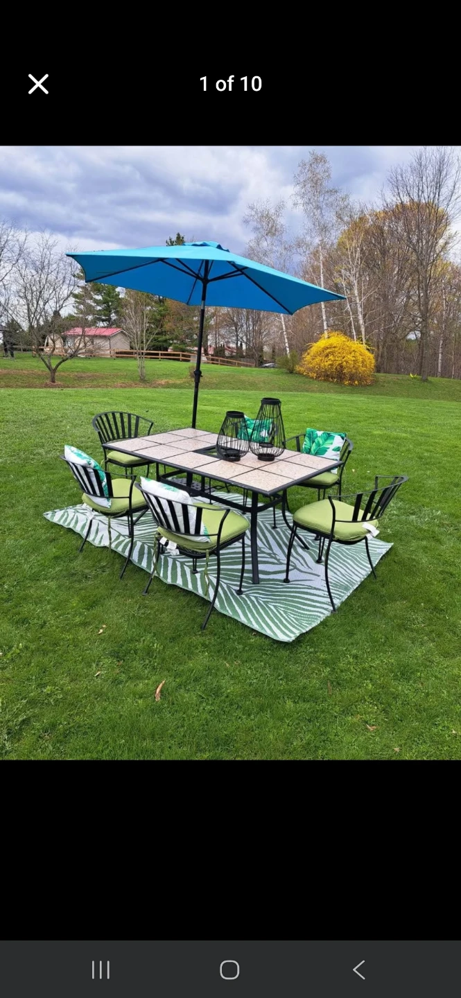 Patio Dining Set with Umbrella and Chairs