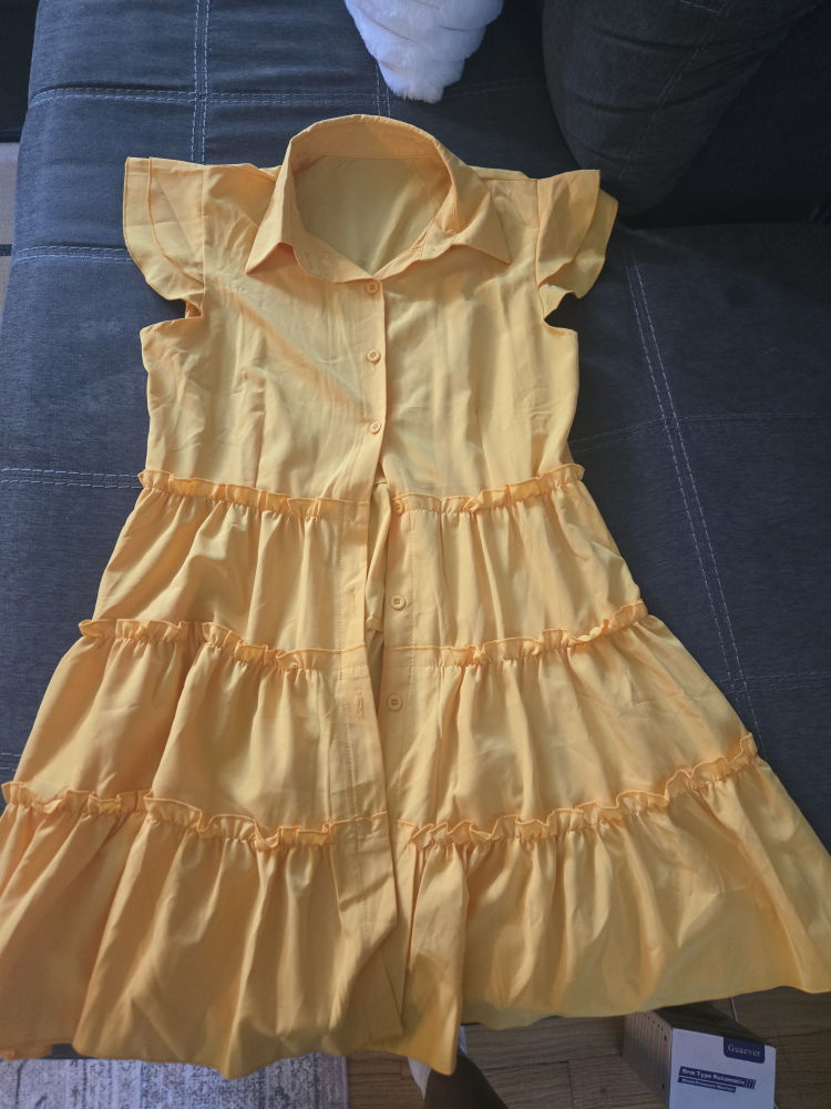 Yellow Tiered Ruffle Dress