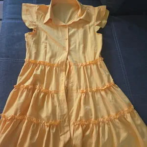 Yellow Tiered Ruffle Dress