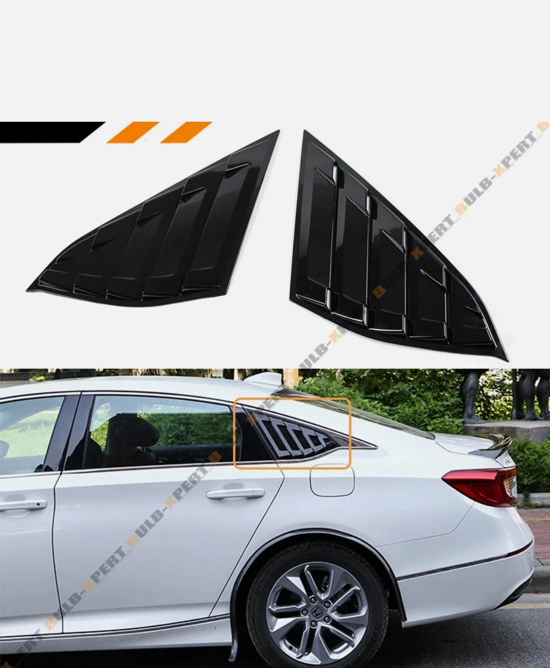 Glossy Black Window Louver Vents for Honda Accord
