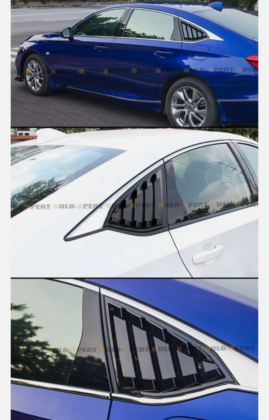 Glossy Black Window Louver Vents for Honda Accord - photo 5