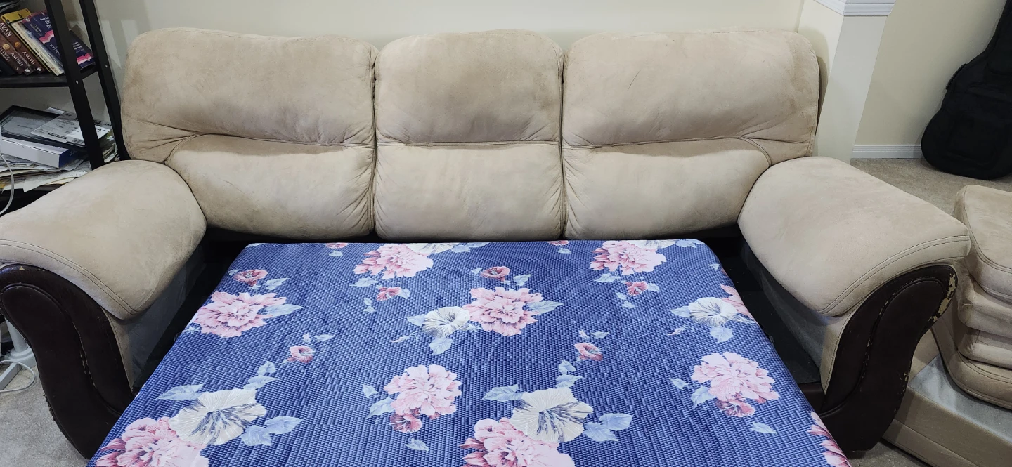 3-Seater Sofa Bed with Floral Mattress Cover - photo 2