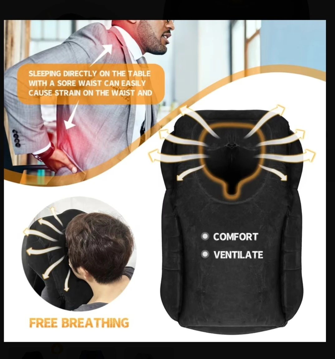 NEW Travel Pillow, Portable Head Neck Rest - photo 4