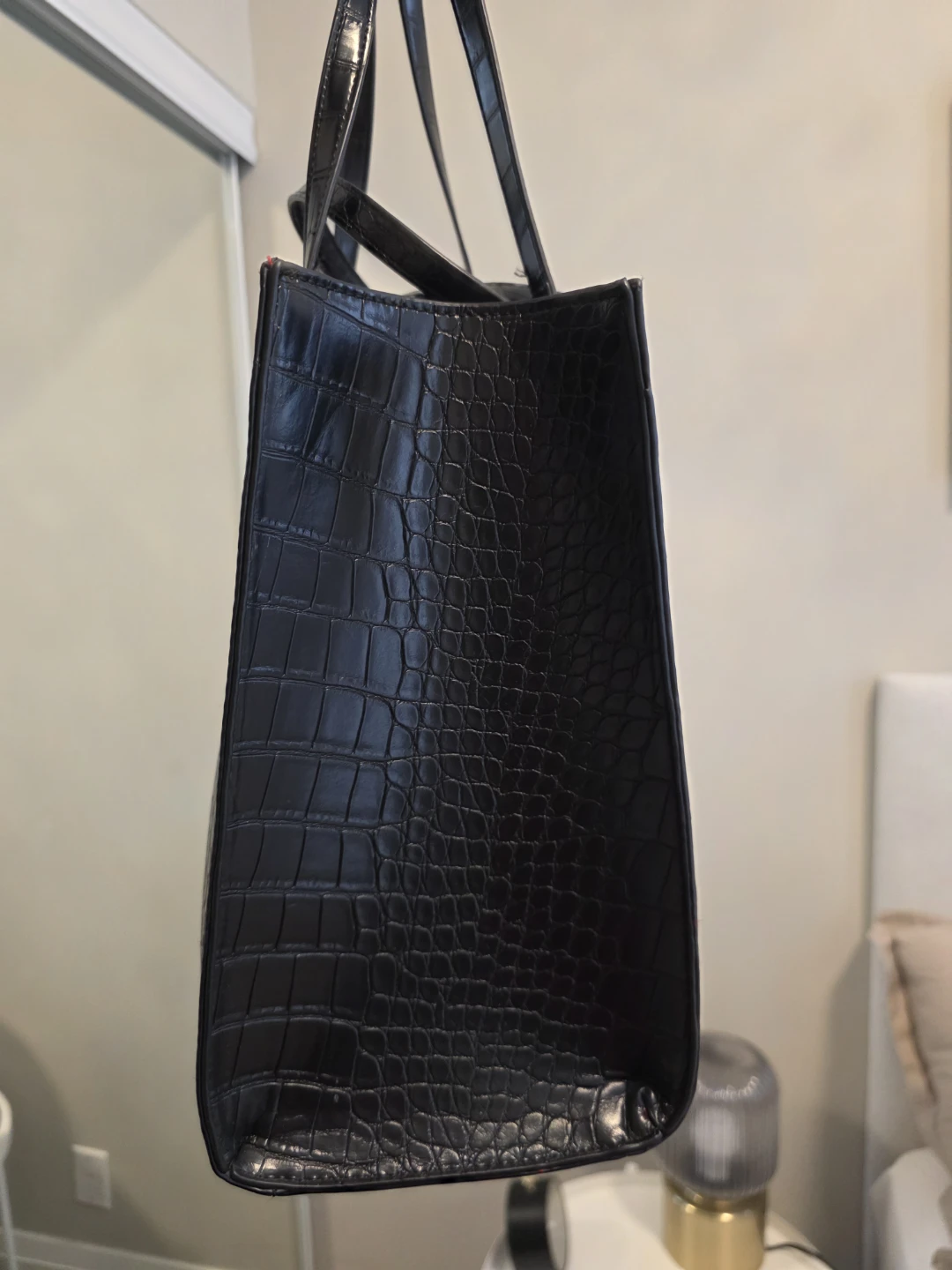 ALDO Black Croc-Embossed Tote Bag - photo 2