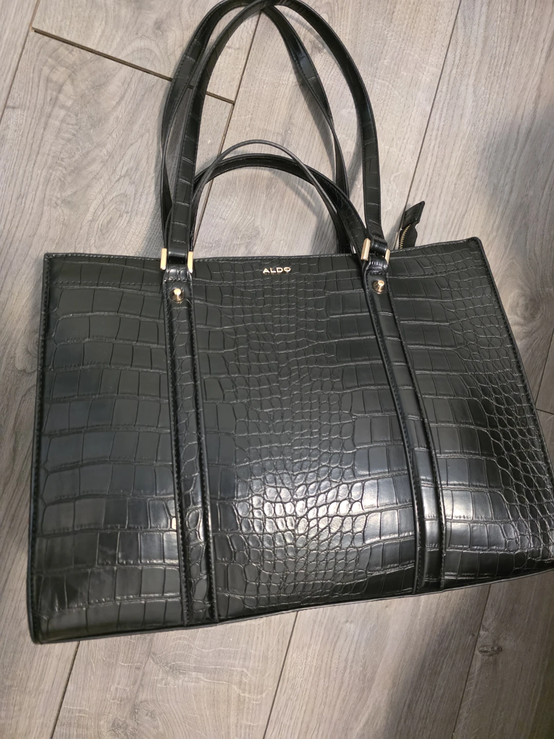 ALDO Black Croc-Embossed Tote Bag - photo 5