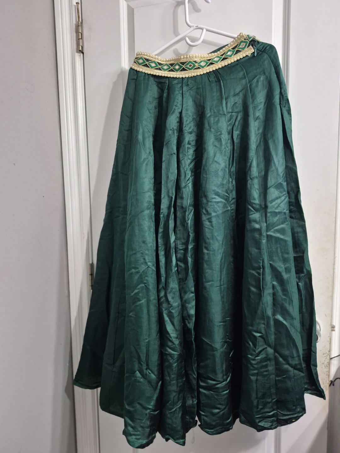 The Saree Room Green Embellished Maxi Skirt XS