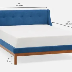 Queen Size Blue Upholstered Bed Frame - Moving out sale