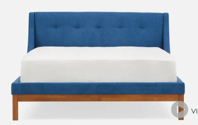 Queen Size Blue Upholstered Bed Frame - Moving out sale - photo 2