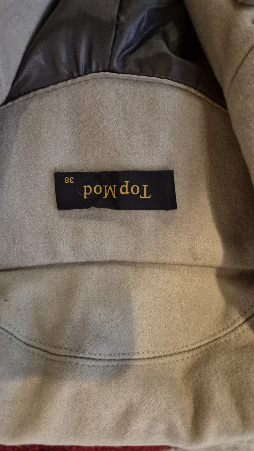 Top Mod Beige Wool Blend Coat - Size 38 - photo 3