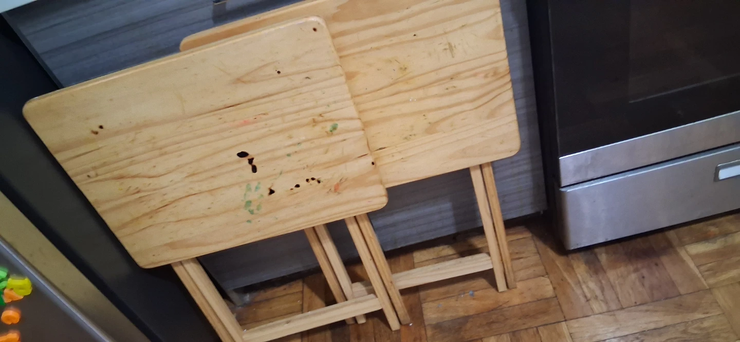 Set of 2 Wooden TV Trays - photo 2