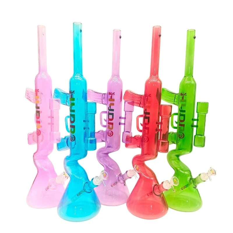 Hydra Glass Bong Water Pipe - Gun Shape