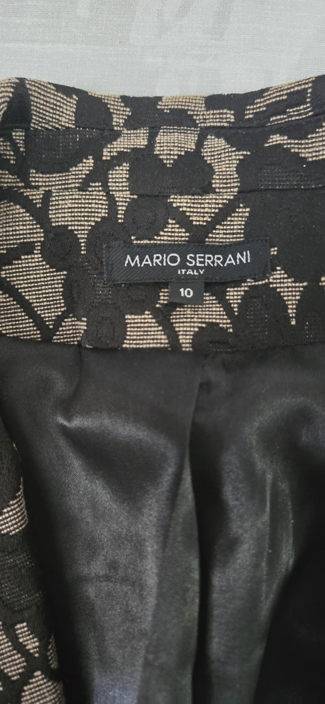 Mario Serrani Black Floral Print Blazer Size 10