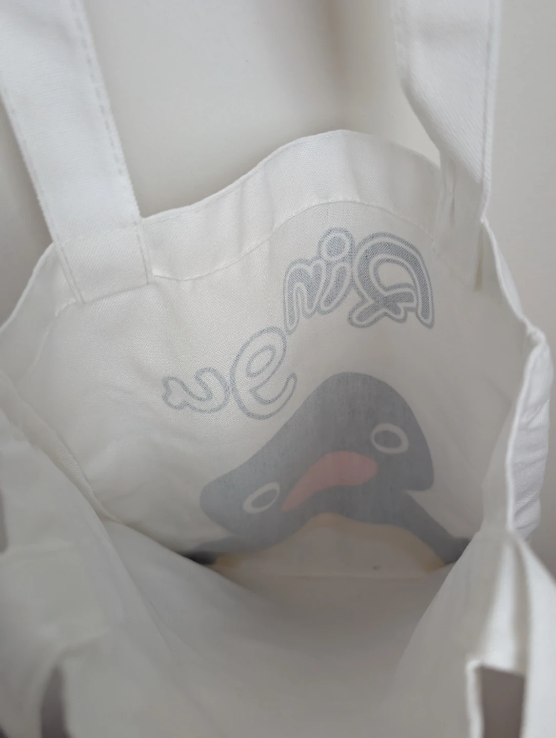 New White Pingu Tote Bag canvas - photo 4