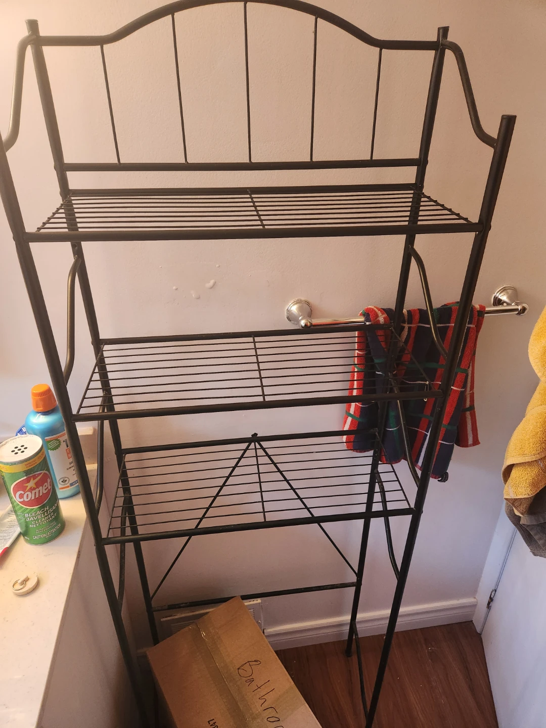 Black Metal Tiered Shelf Unit