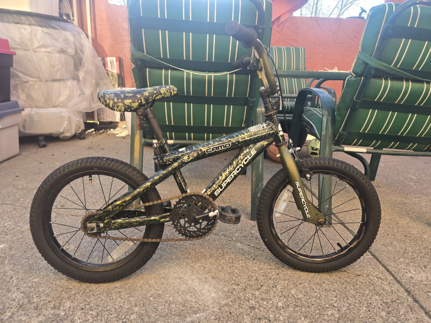 Supercycle Camo Kids Bike, 16-in Wheel, Green - photo 3