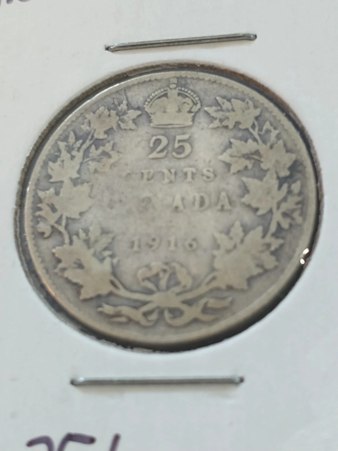 1916 Canada George V silver quarter - photo 3