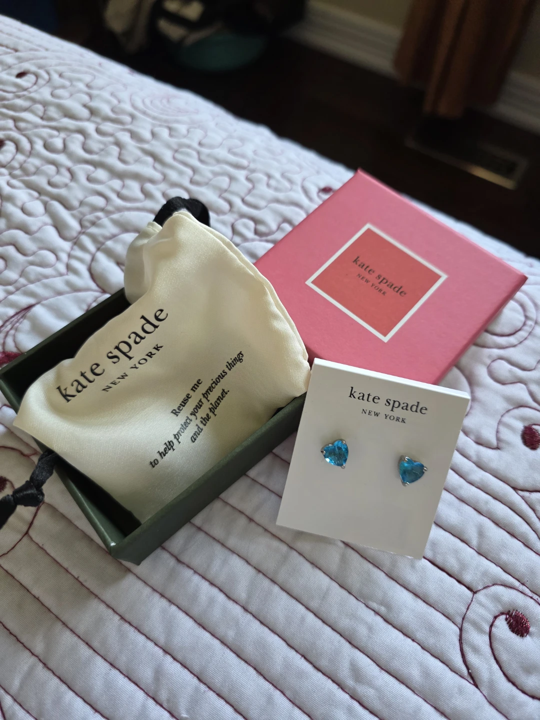 Kate Spade Heart Stud Earrings - Blue