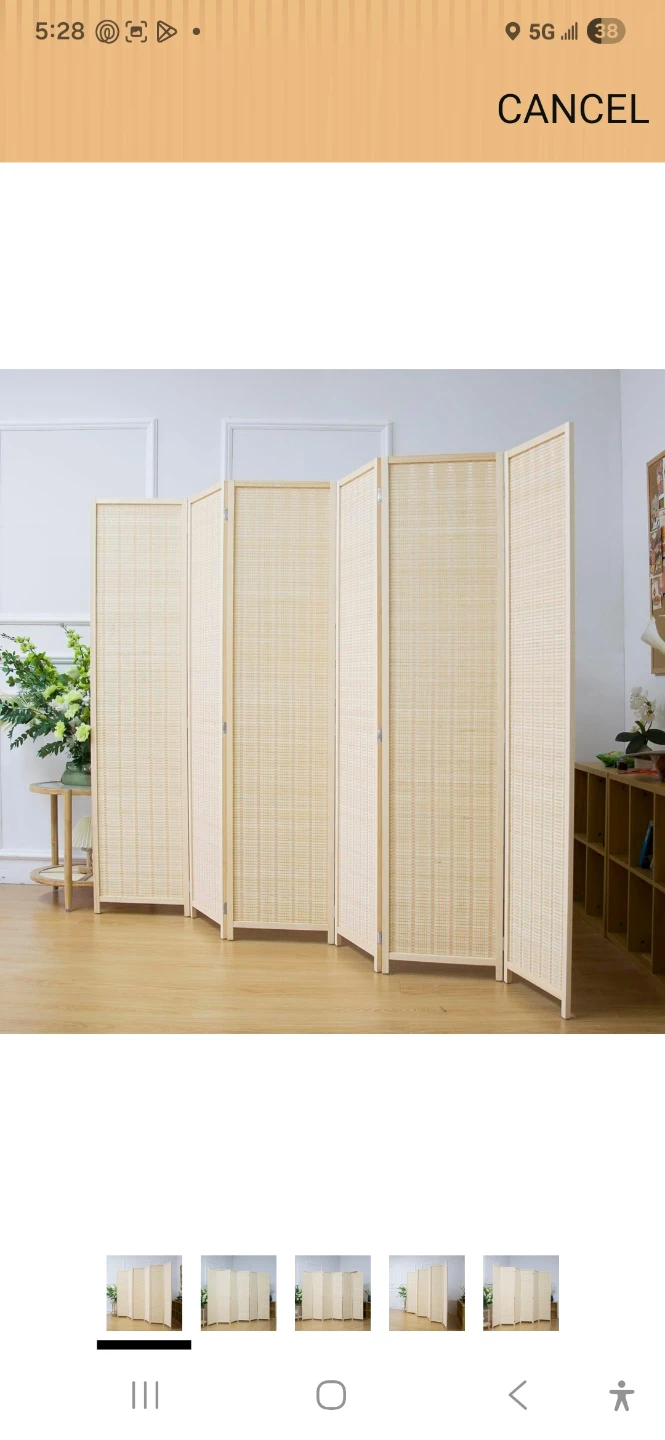 6-Panel Folding Room Divider Screen