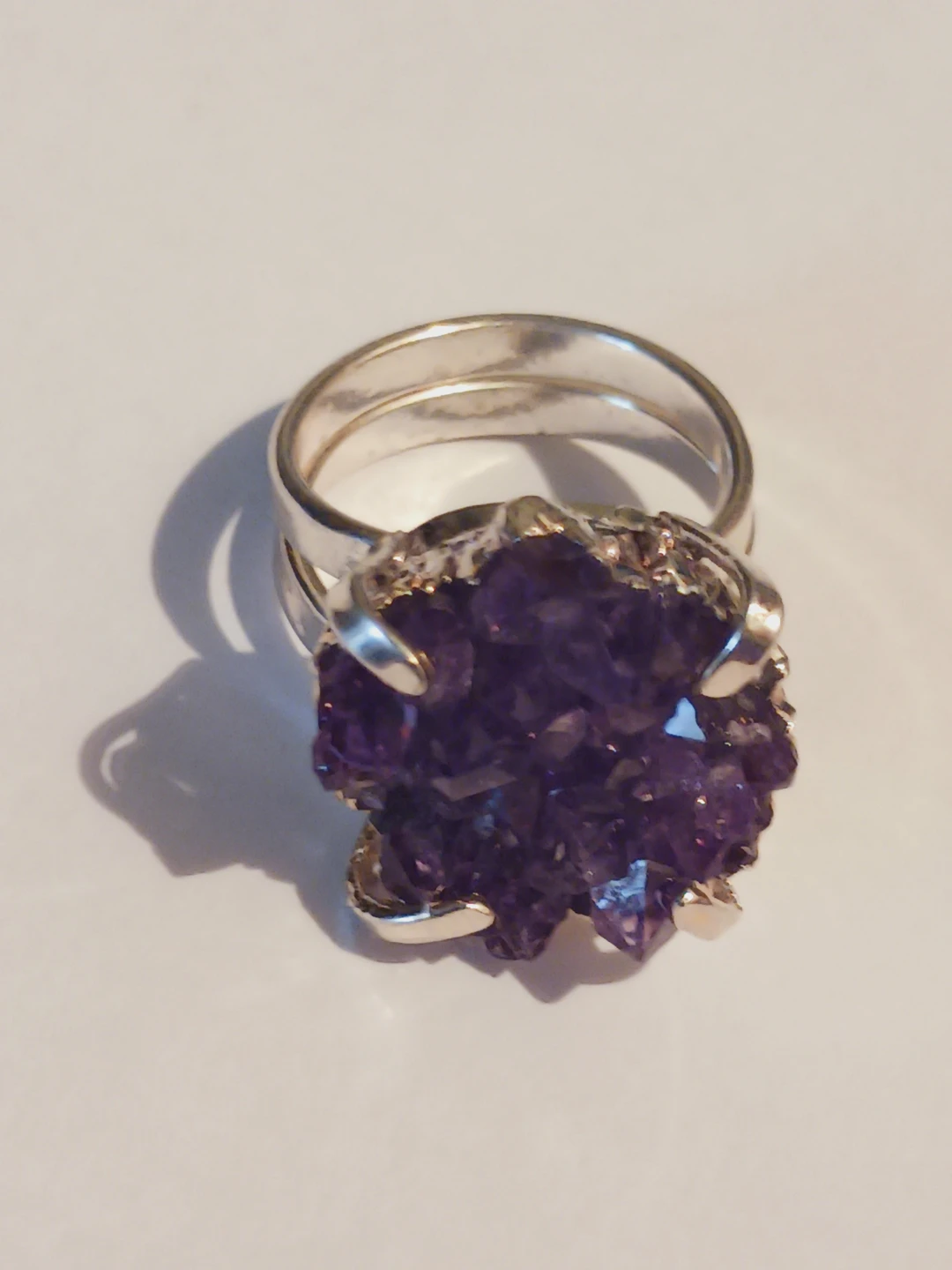 New !! Gorgeous Amethyst Geode Ring. Size 6. - photo 3