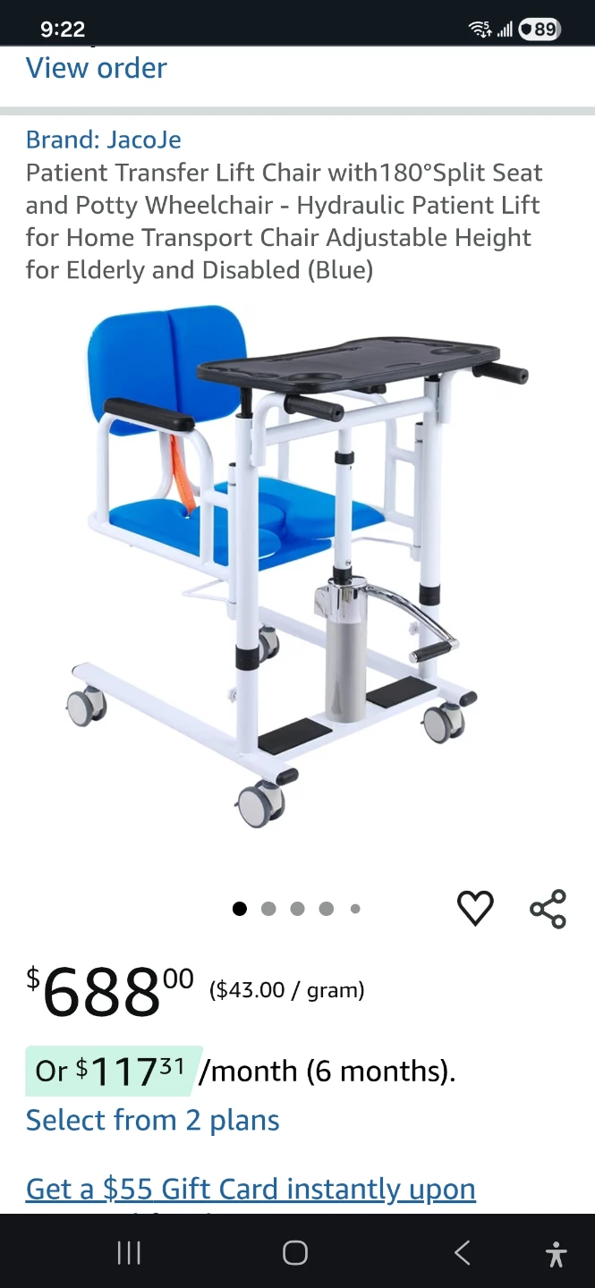 Jacojoe Patient Transfer Lift Chair