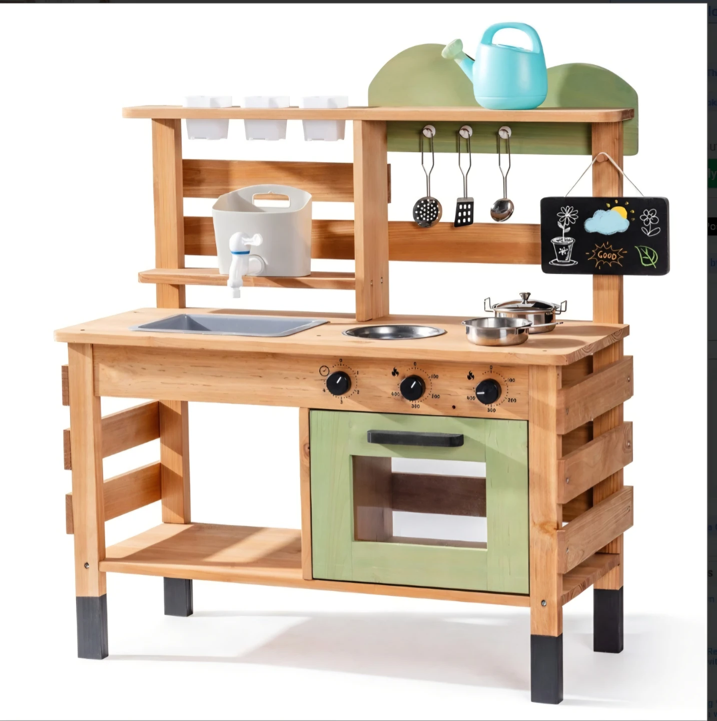 Kids Wooden Mud Kitchen with Accessories - photo 2