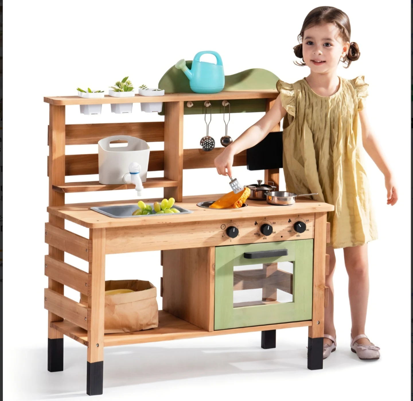 Kids Wooden Mud Kitchen with Accessories - photo 3