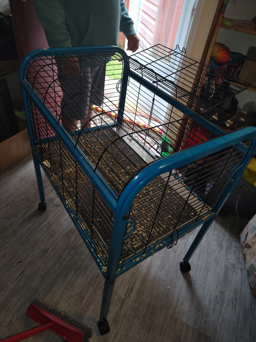 Blue Pet Cage with Wheels
