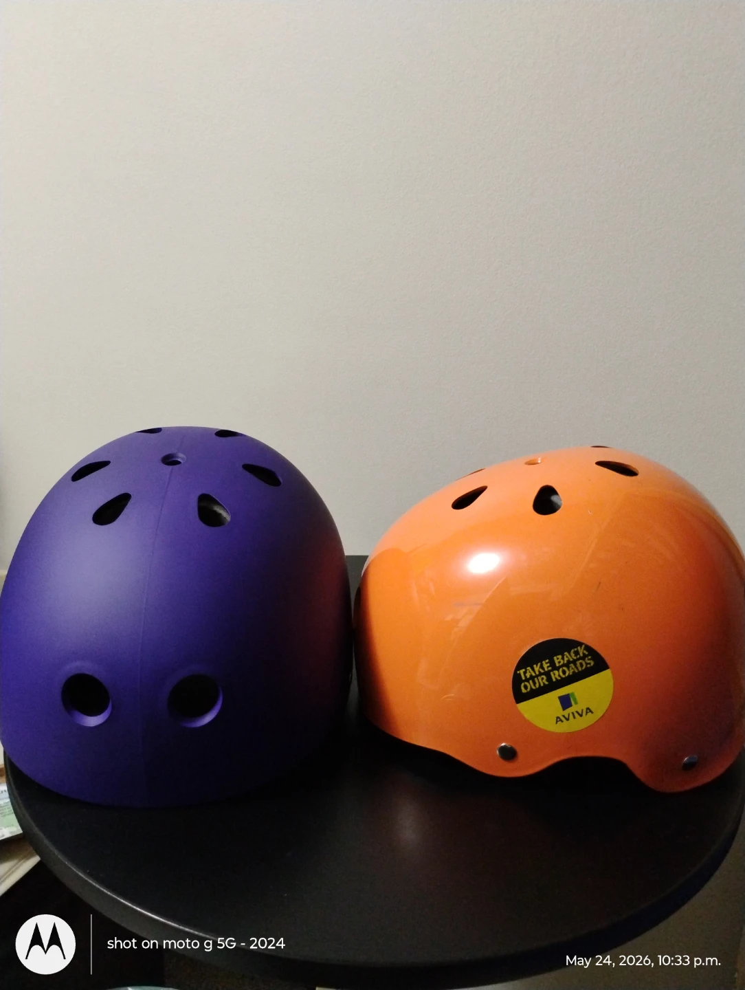 Purple and Orange Kids Helmets